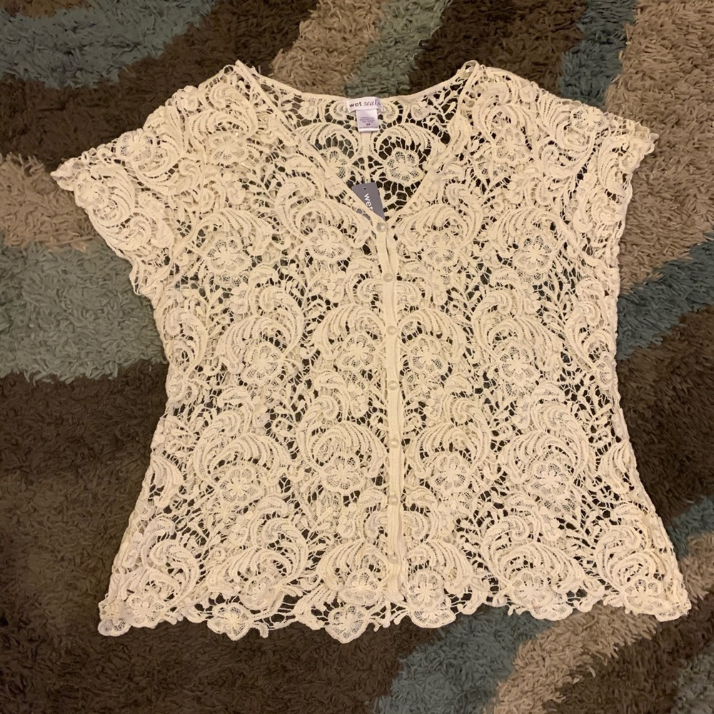 lace button up top / cardigan